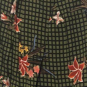 Green Floral Mini Skirt